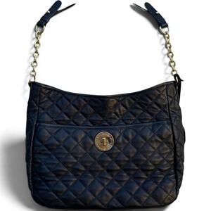 Isaac Mizrahi Old Money Quilted Luxury Leather‎ Hobo Designer Chic Shoulder Bag